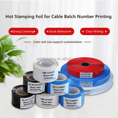 Market Thermal Transfer Ribbon for Cable Number Printing 8mm 9mm Hot Stamping Ribbon