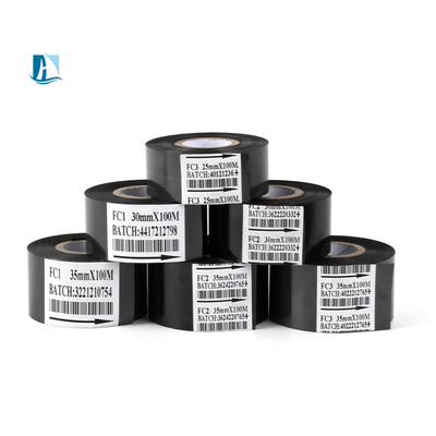 Color Printer Applicable 12mm Width Black Ribbon Roll 100m Length Hot Stamp Coder