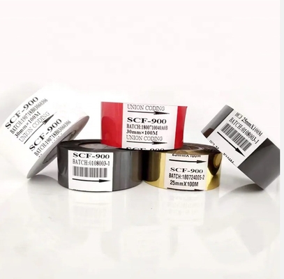 25mm*100m Red Hot Stamping Foil for Date Printer Barcode Ribbon FC3 SCF900 Code Machine