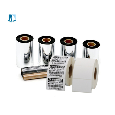 Black 40*100m Pet Label Printing Machine with Hot Ink Printing and Wax Resin Coding Ribbon