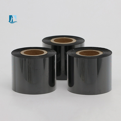 Black 40*100m Pet Label Printing Machine with Hot Ink Printing and Wax Resin Coding Ribbon