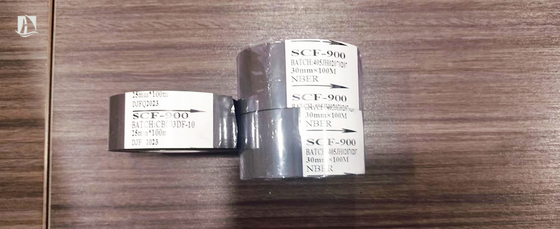 30mm*100m SCF900 LC1 Generic Barcode Ribbon Hot Print Stamp Foil For Expiry Date Printing