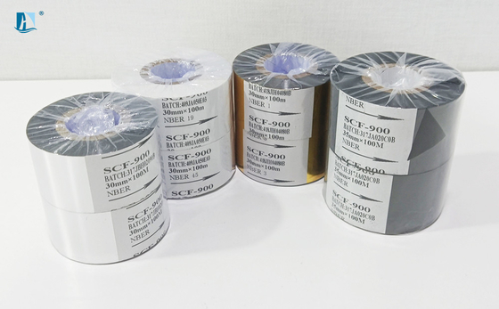 Black PET Hot Foil Stamping Perfect for Coding Ribbon Food Plastic Package Date Print