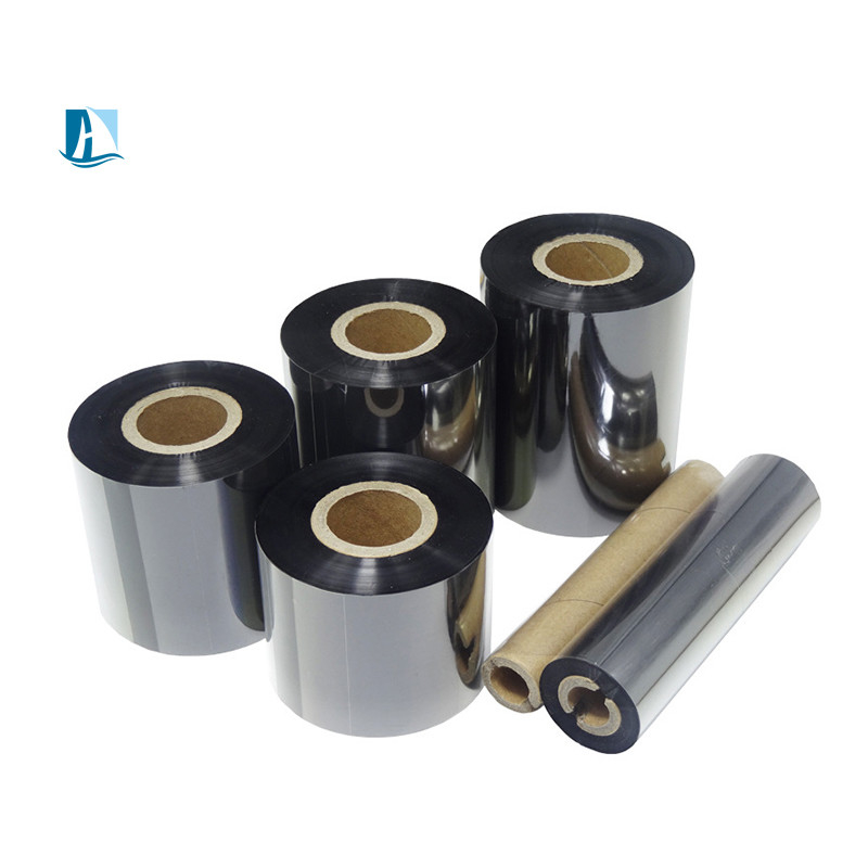 Black 40*100m Pet Label Printing Machine with Hot Ink Printing and Wax Resin Coding Ribbon